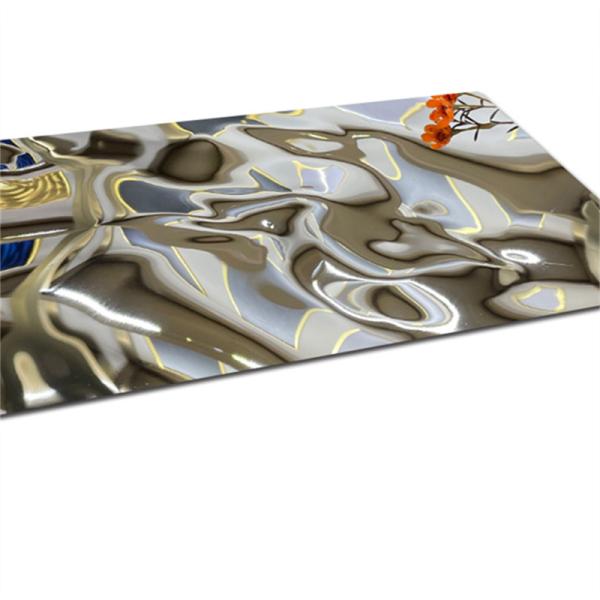 SS316 Mirror Stainless Steel Water Ripple Metal Sheet Ceiling Panel 5mm