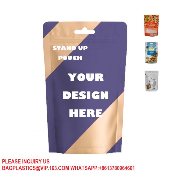 Sustainable Doypack Self Adhesive Bag Food Packaging Bag For Snack Candy Nougat Biscuit