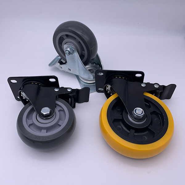 Колесо рицинуса плиты шарнирного соединения полиуретана с запирать 100mm