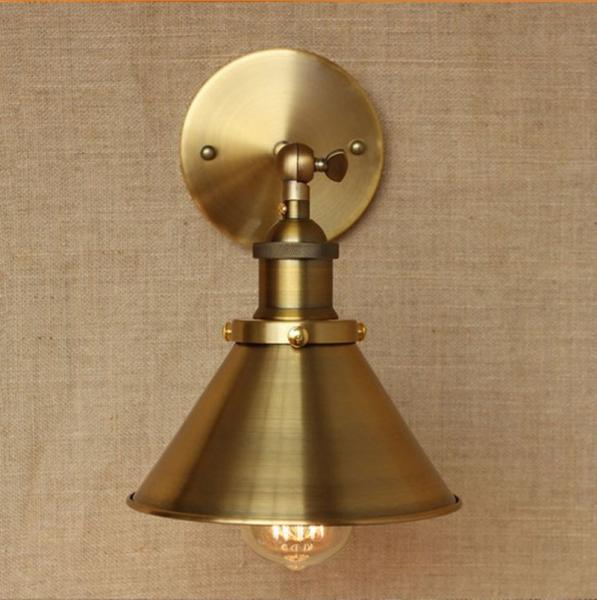 Wrount Iron Brass Vintage Wall Lamp Light For Cafe Room Edison brass wall lamp （WH-VR-105）