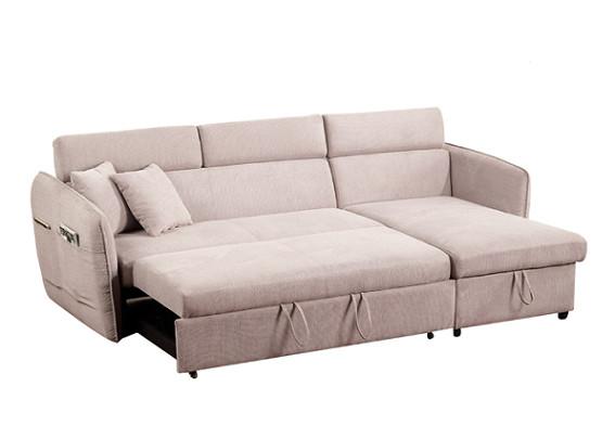Pure Foam Linen Plastic Legs Wooden Frame Sofa Bed / Living Room Sofa Sets