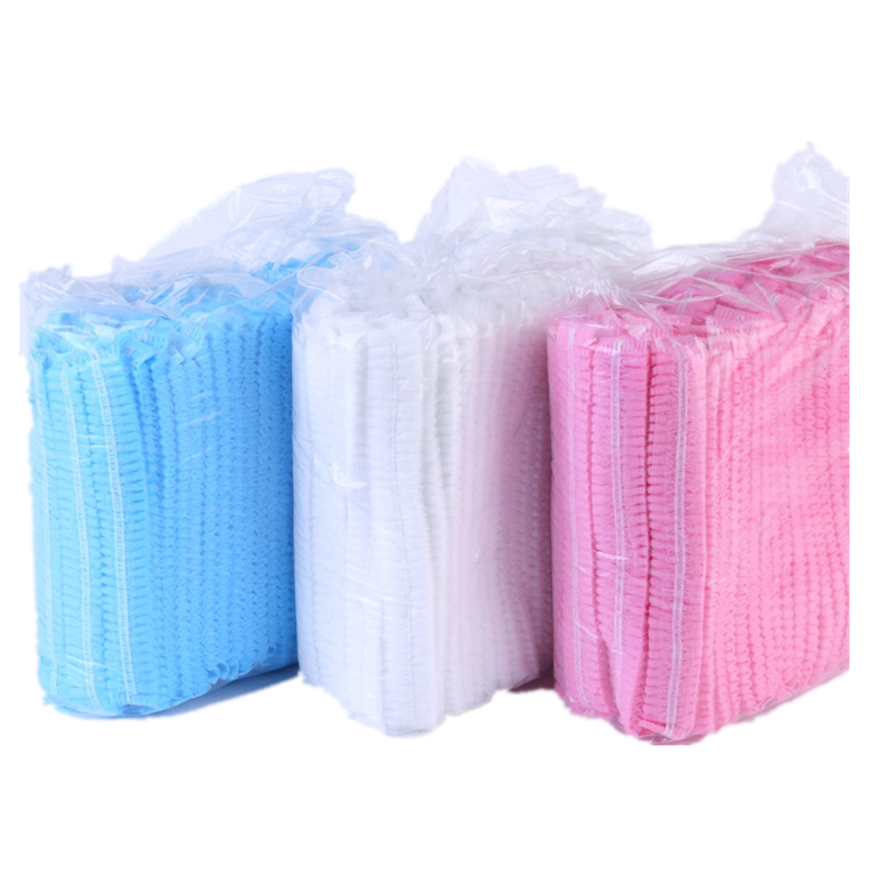 Mob Dust Caps Disposable Medical Non Woven Strip Cap Bouffant Head Cover Surgical Doctor Nurse Hat Double Elastic Clip Caps