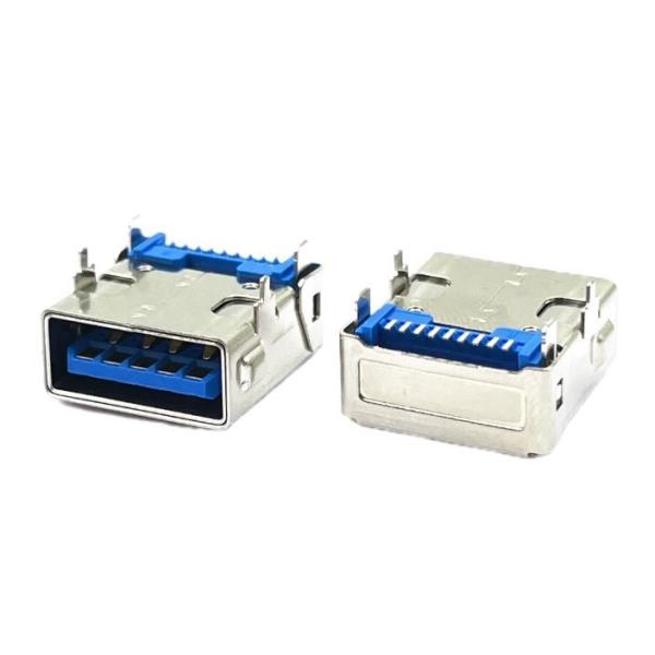 ODM PA9T Blue 300C USB3.1 A Mini Usb Female Socket 9Pins STD R/A