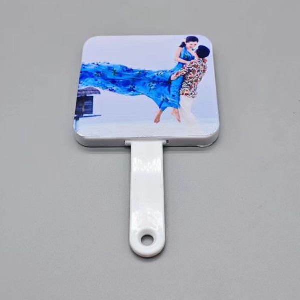 Plastic Sublimation Hand Mirror With Hair Comb Custom Cosmetic Makeup Portable Pocket Mirror