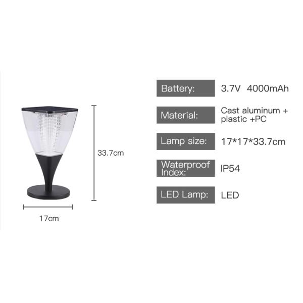 Energy Saving Waterproof Outdoor Led Solar Lawn Light For Garden 3000K/4000K/6000K