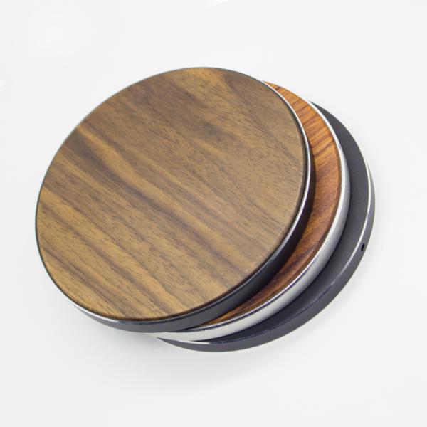 Qi Standard Wooden Wireless Charger , Solid Wood Surface Cordless Phone Chargers
