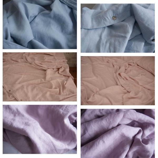 100% Linen Soft Twin Size Bedding Sets 4 Pcs Colorful Duvet Cover