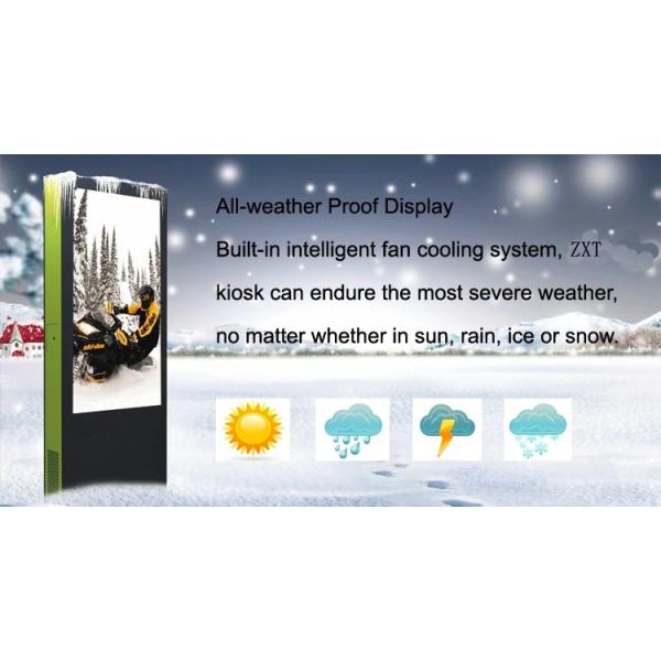 65 Inch Digital Kiosks Touch Screen , Floor Standing LCD Advertising Display With Air Conditioner
