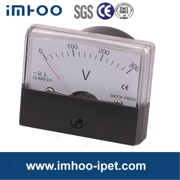 60.7 X 71mm Panel Analog Voltmeter 220V Voltage Meter ABS Material