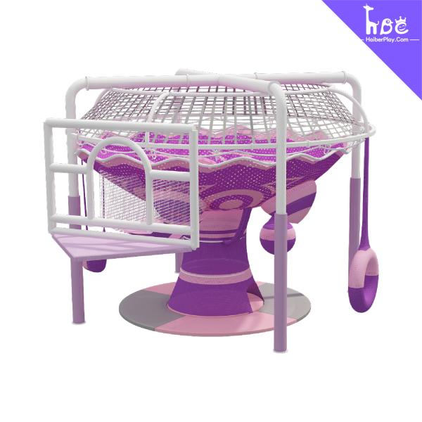 柔らかい泡玉の子供のための虹の遊び場網