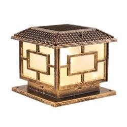 Black Bronze Aluminum Solar Pillar Light Energy Saving Fence Solar Post Cap Lighting