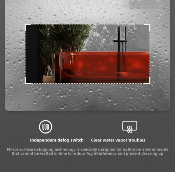 Luxurious Modern Half Moon LED Light Frameless Bathroom Vanity Mirror Touch Switch IP44 3-year Warranty Plug Powered Hotels