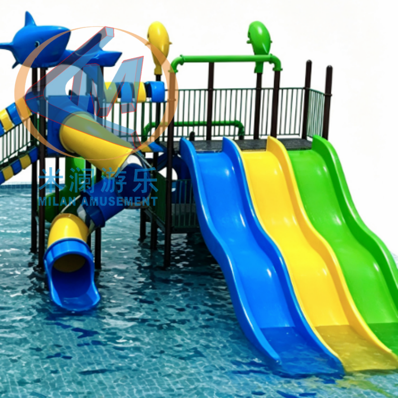 Customized Ocean Theme Water Slide Combo – Multi-Slide Kids Water Playground for Water Parks & Water Settings