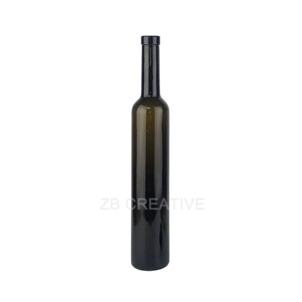 Bar Closure Slender Glass Ice Wine Bottle 500ml Antique Green Flint 540g 1422C
