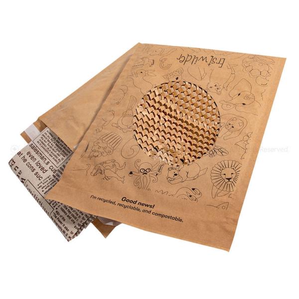 Recyclable Paper Padded Mailer Self Sealing Biodegradable Padded Envelopes Waterproof