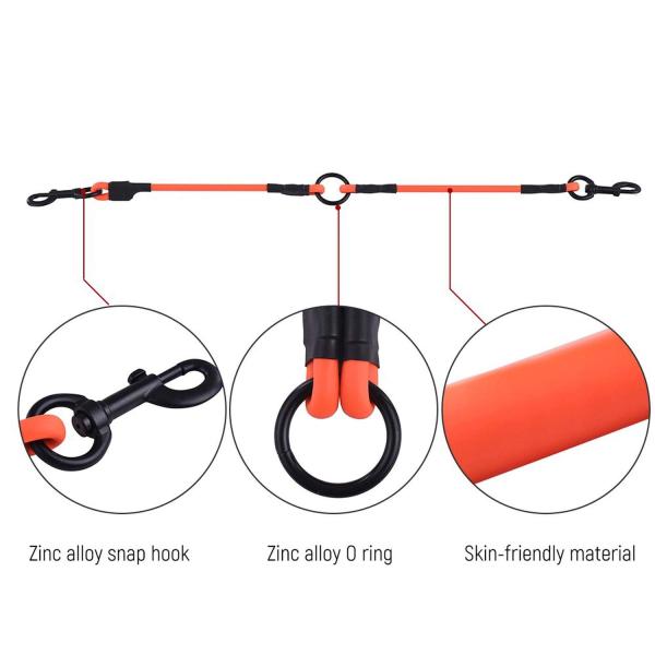 PVC Dual Dog Leash Coupler Water Resistant For Two Big Small Dogs Pet