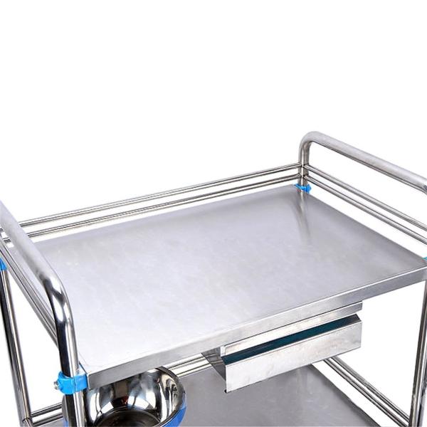 Hospital Medical Stainless Steel Surgical Trolley Adjustable Every Shelf Height