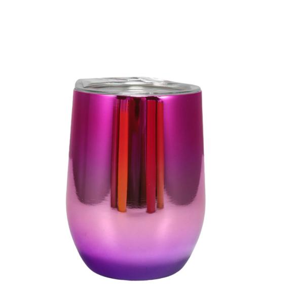 12oz Insulated Wine Tumbler With Lid Double Wall Vacuum Stainless Steel Glass Coffee Mug Insulated Tumbler Cup For Champaign Cocktail Beer