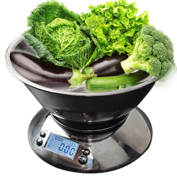 Balance numérique en acier inoxydable électronique 5 kg 1 g Balances de cuisine de précision pour la mesure du poids et l'équilibre alimentaire