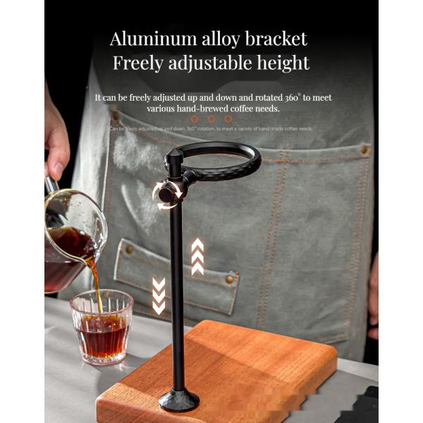Modern Design Copper Dripper Stand Solid Wood Pour over Coffee Station Set for Home Brewing Tea Making
