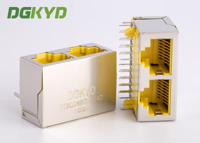 CAT 6 Ganged 2 Port RJ45 Keystone Jack Combo With Gigabit Ethernet Transformer