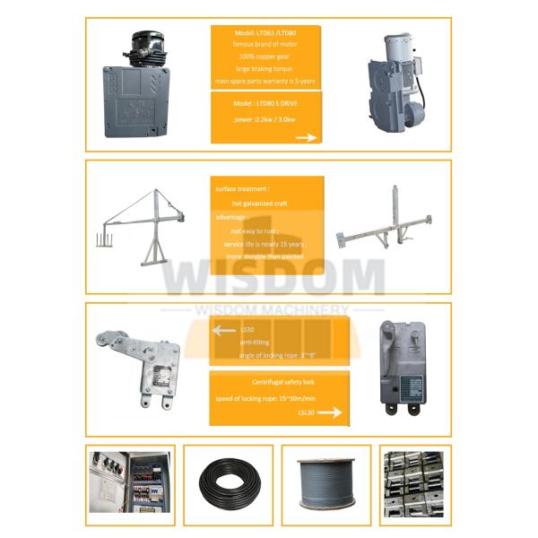 415v Gondola Suspended Platform Zlp630 Zlp800 Zlp1000 Steel Construction