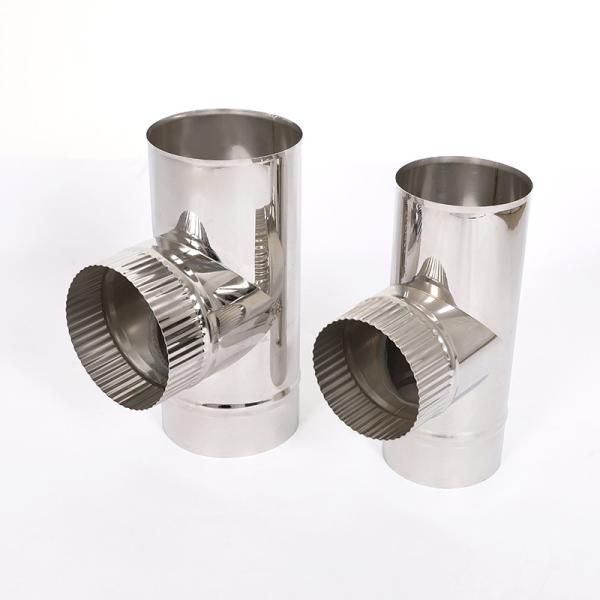 Household Silver Spigot Insulated Chimneys Single Wall Design For Wood Stove