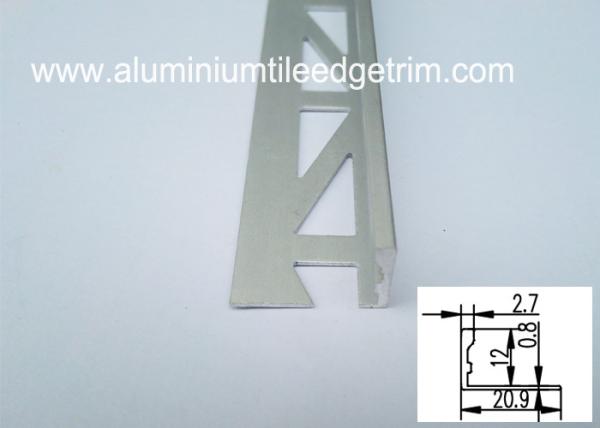 Satin L Shaped Floor Trim Aluminium Edging Strip Matt Silver 12mm Anodized Finish