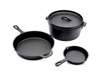 3 partes temperaram pre o ferro fundido que frita GV ISO9005 de Pan Set BSCI