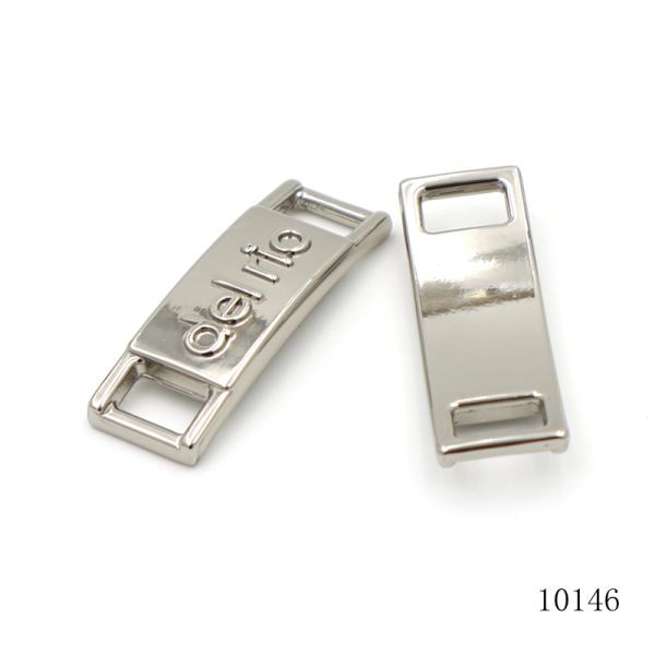 Nickel Metal Shoe Tags Square Custom Embossed Metal Tags OEM / ODM