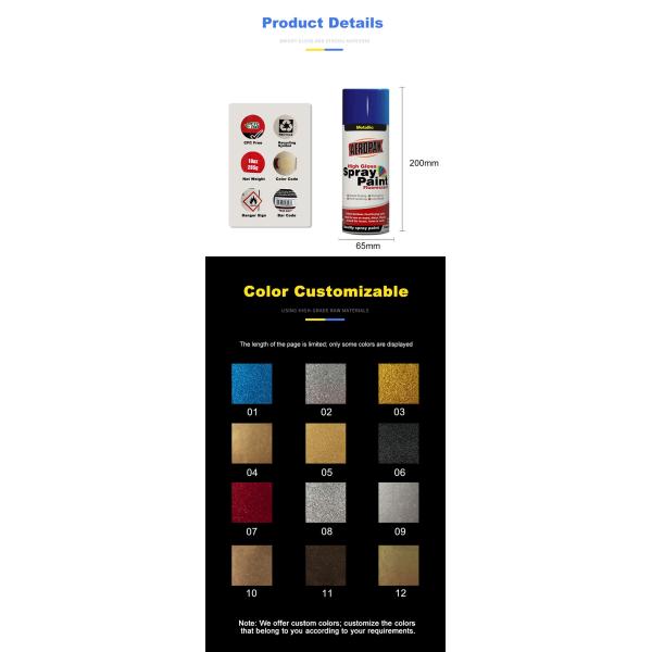 Metallic Aerosol 400ml Grey Spray Paint Acrylic Anto Vivid Effect