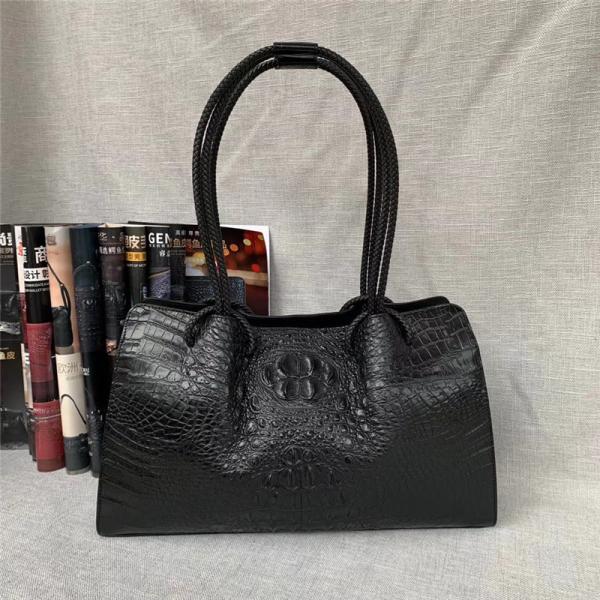 Genuine Alligator Leather Lady Large Totes Exotic Crocodile Skin Female Top-handle Handbag Women Single Shoulder Bag
