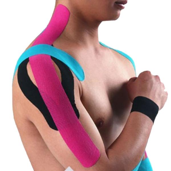 fita cinesiológica para atletas de fisioterapia ombro costas músculos articulações fita esportiva à prova d'água respirável látex livre 5m*5cm