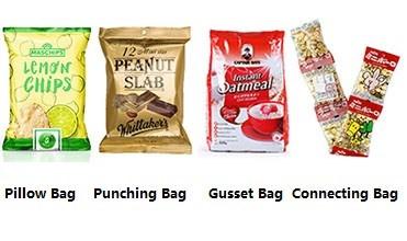 PLC Control Vertical Packaging Machine 300g 500g Pillow Gusset Bag Type