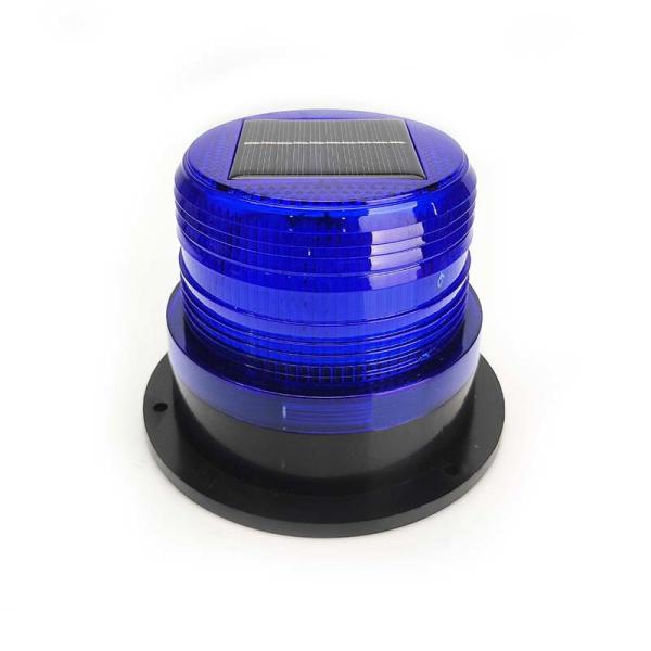 Solar DC 10-110V LED Rotary Flashing Strobe Blue Warning Light Flashing Beacon