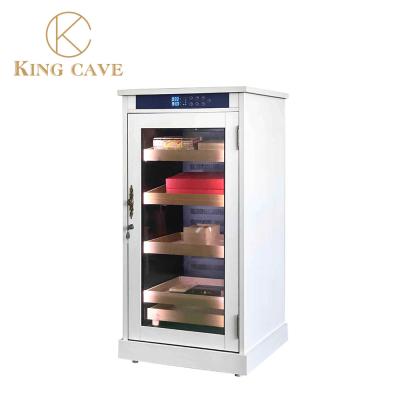 High End Touch Control Electric Cigar Wine Cooler And Humidor With Custom Wood Finish