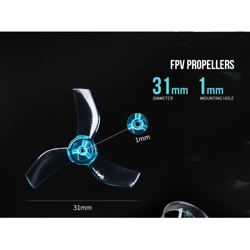 T-Hobby M12199 Fpv 3-Blade Quadcopter Drone Propellers 2pairs/Bag Cw/Ccw Pc Transparent Props Remote Function Compatible Flysky