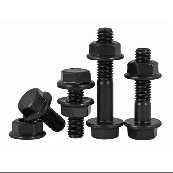 M8 M10 M12 Metal Steel Black Oxide Hex Head Serrated Flange Bolt B7 B7M DIN6921