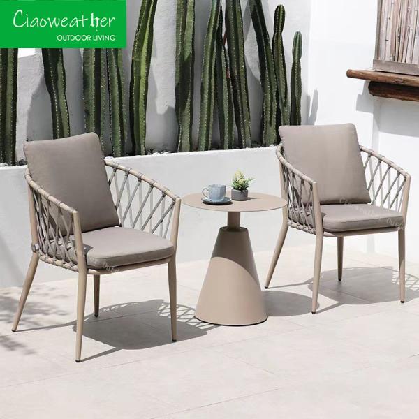 Waterproof Cushion Hotel Outdoor Metal Side Table for Modern Design Style Garden Patio Aluminum Furniture