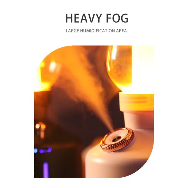 Home Camping Use Mini USB Warm Mist Humidifier 280ml With Dimmable LED Light