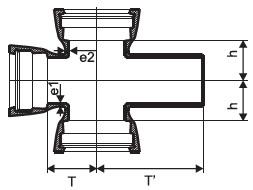 BS EN545 GB T13295 Flanged Cross Ductile Iron Socket Spigot EPDM Gasket