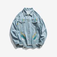Fabricant d'habillement fait sur commande de denim d'OEM Logo Label Long Sleeve Jacket Low MOQ