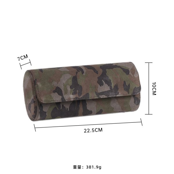 OEM PU Leather Watch Roll Handmade Pattern Display Storage Case Protective Customized