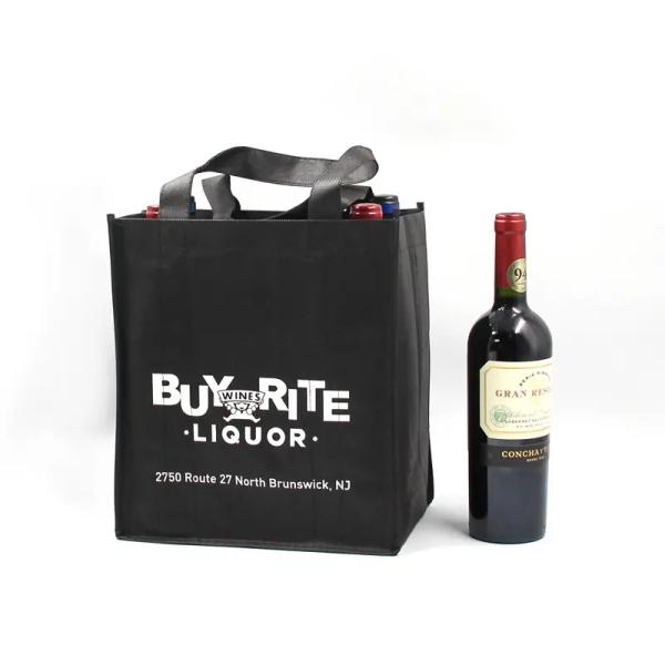 Изготовленная на заказ сумка подарка продвижения, многоразовое не сплетенное вино кладет Tote в мешки 6 бутылок