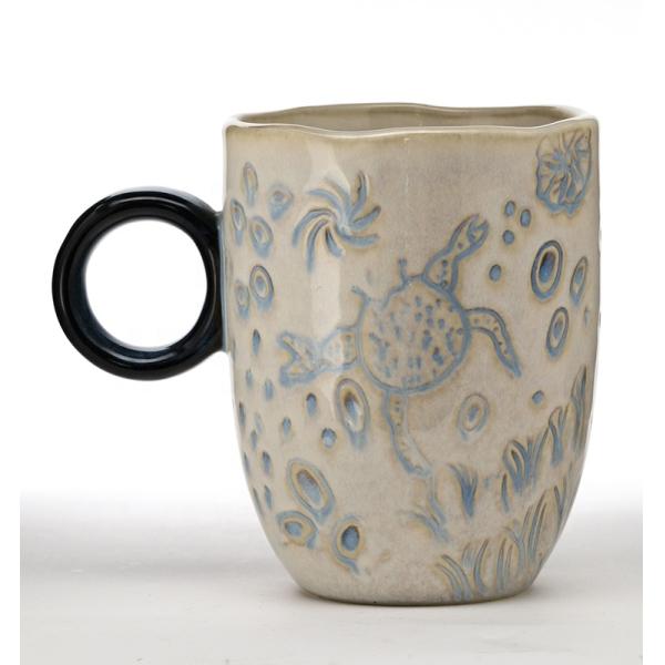 Animal Pattern Decoration Ceramic Mug Cup Cute Handmade Mugs Hand Built Cups