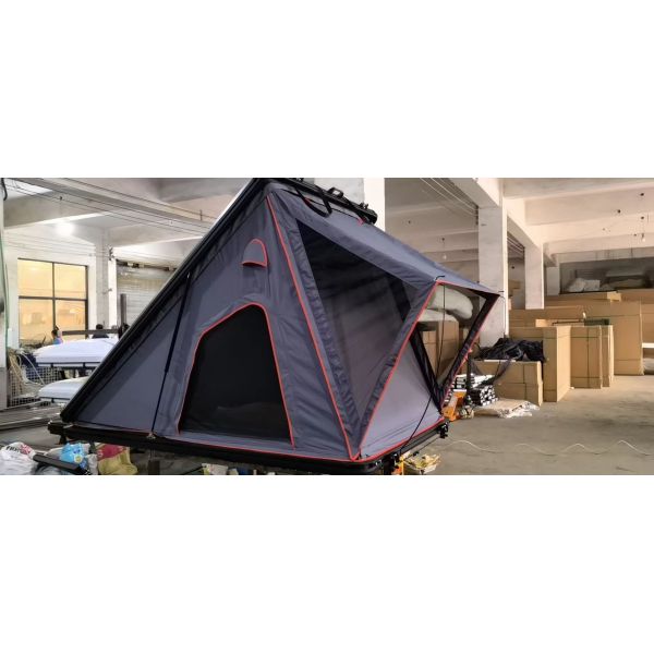 Camping Aluminum 4 Person Roof Top Tent Car Rooftop Tent Triangle  Hard Shell Top Roof Tent