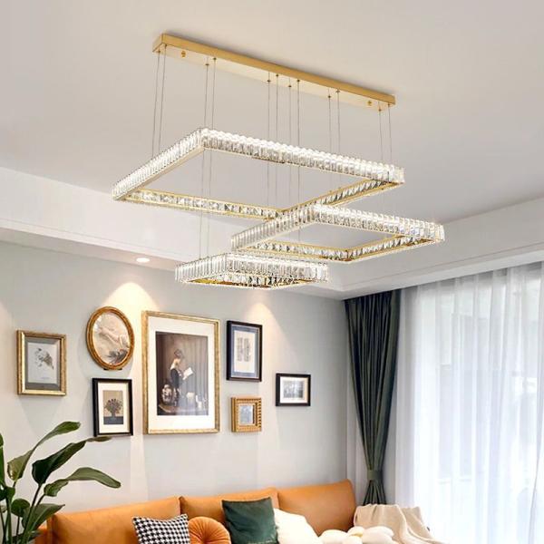 JYLIGHTING Modern Luxury Living Room Large Led K9 Crystal American Design Nordic Dining Room Living Room Chandeliers Crystal Pendant Light