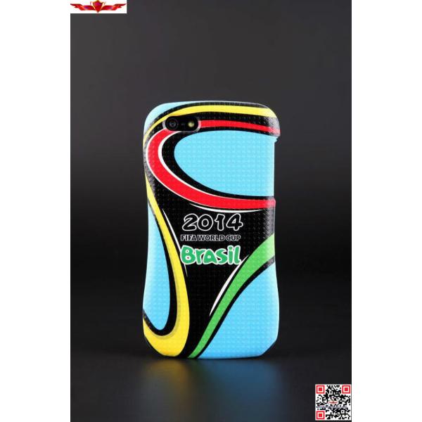 3D Printing 2014 Brazil World Cup Aluminum Bumper With PC Back Cover Cases For Iphone 5 5S