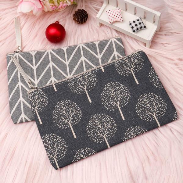 Canvas Multi Function Travel Makeup Small Zipper Pouch Toiletry Bag For Women