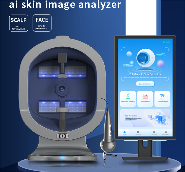 3D AI Intelligent 2in1 Single Handle Scalp Scanner Facial Skin Analyzer